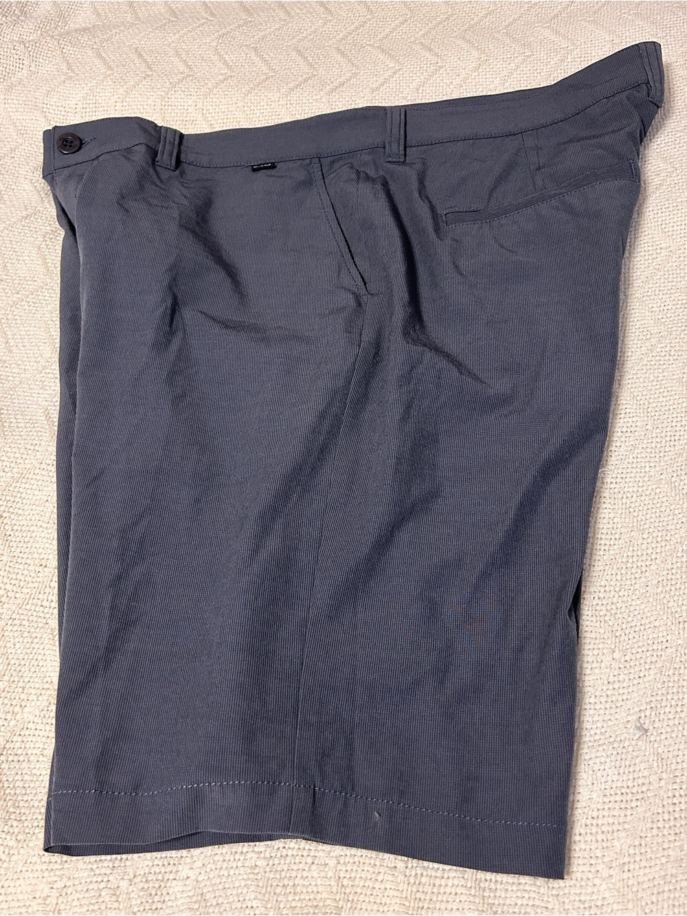 Travis Mathew Men's Charcoal Gray Pinstripe Flat Front Chino Shorts